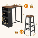 3 Pieces Bar Table Set with Storage by LJGDeals