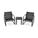 3 Pieces Patio Bistro Furniture Set with Glass Top Table Garden Deck-Black by LJGDeals