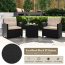 3 Pieces Patio Furniture Set with Tempered Glass Coffee Table by LJGDeals