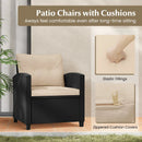 3 Pieces Patio Furniture Set with Tempered Glass Coffee Table by LJGDeals