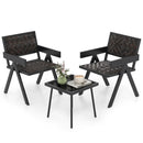 3 Pieces Patio PE Wicker Bistro Set with Quick-Drying Foam-Black by LJGDeals
