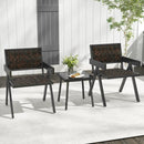 3 Pieces Patio PE Wicker Bistro Set with Quick-Drying Foam-Black by LJGDeals