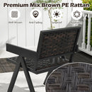 3 Pieces Patio PE Wicker Bistro Set with Quick-Drying Foam-Black by LJGDeals
