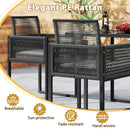 3 Pieces Patio Tempered Glass Top Table and Chairs Set for Porch Backyard-White by LJGDeals