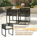 3 Pieces Patio Tempered Glass Top Table and Chairs Set for Porch Backyard-White by LJGDeals