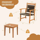 3 Pieces Rattan Bistro Set with Acacia Wood Frame for Garden by LJGDeals