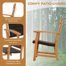3 Pieces Rattan Bistro Set with Acacia Wood Frame for Garden by LJGDeals