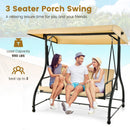 3 Seat Outdoor Porch Swing with Adjustable Canopy by LJGDeals