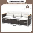 3-Seat Patio Couch Sofa with Deep Seating and Cushion-White by LJGDeals
