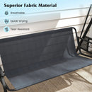 3-Seat Patio Swing Chair Porch Swing with Adjustable Canopy Thickened Cushions Pillow and Foldable Side Trays by LJGDeals