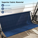 3-Seat Patio Swing Chair Porch Swing with Adjustable Canopy Thickened Cushions Pillow and Foldable Side Trays by LJGDeals