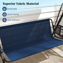3-Seat Patio Swing Chair Porch Swing with Adjustable Canopy Thickened Cushions Pillow and Foldable Side Trays