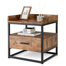 3-tier Nightstand with Drawer and Raised Top Baffles by LJGDeals