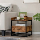 3-tier Nightstand with Drawer and Raised Top Baffles by LJGDeals