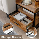 3-tier Nightstand with Drawer and Raised Top Baffles by LJGDeals