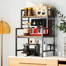 3-Tier Microwave Stand with 2 Open Shelves and Heavy-duty Metal Frame-Rustic Brown