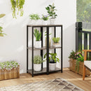 3-Tier Tall Metal Plant Stand Corner Plant Holder with Anti-tipping Device-Black & Gray by LJGDeals