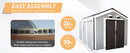 8x14 Ft Outdoor Resin Storage Shed with Windows