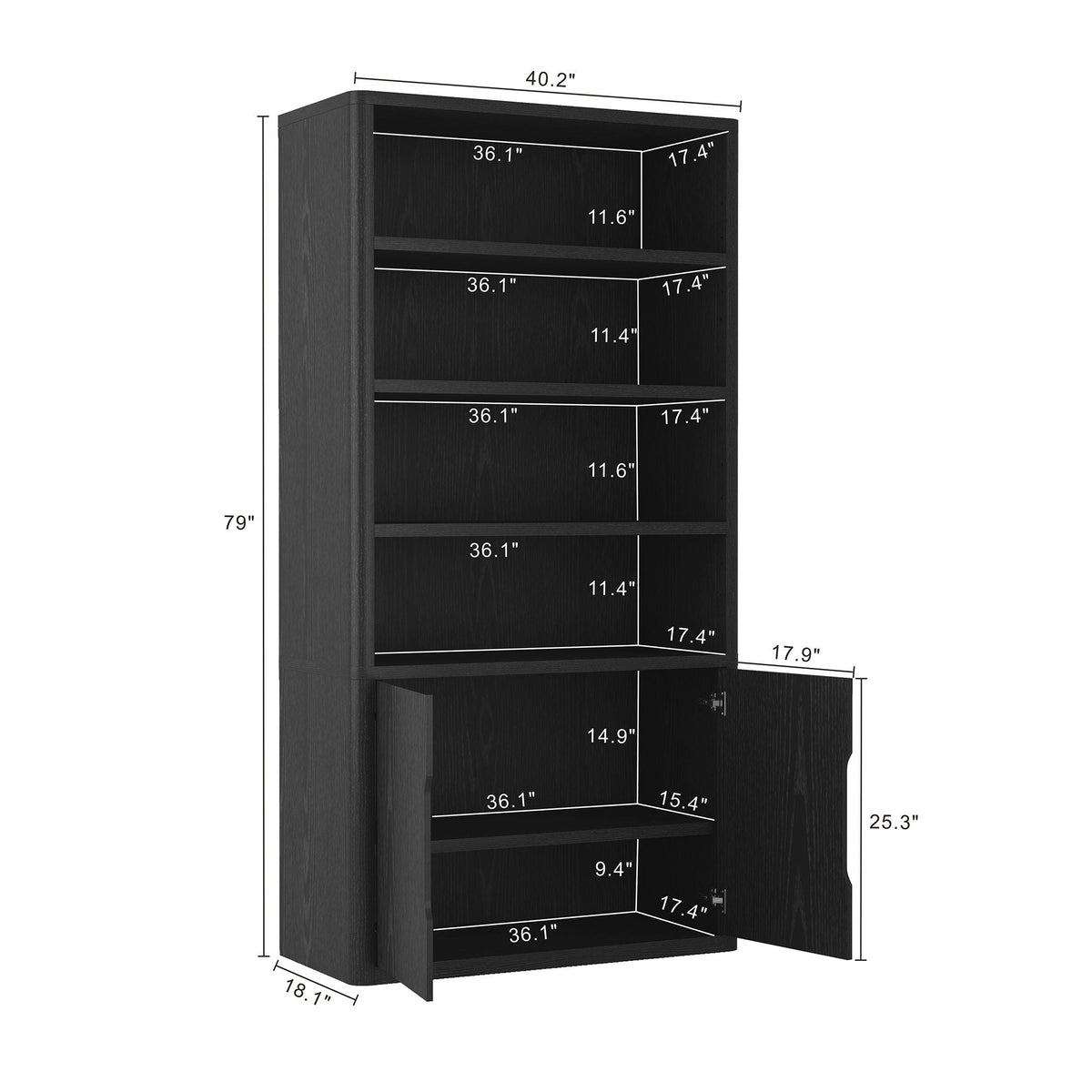 Rivington - Modern Bookcase Cabinet, photo 6 of 12
