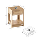 15.75" Rattan End Table With Drawer, Modern Nightstand, Side Table For Living Room, Bedroom by HouseOfZazla