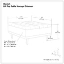 Mariah - Upholstered Lift Top Table Storage Ottoman