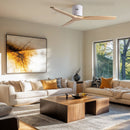 Low Profile Flush Ceiling Fan Without Light - Matte White / White by HouseOfZazla