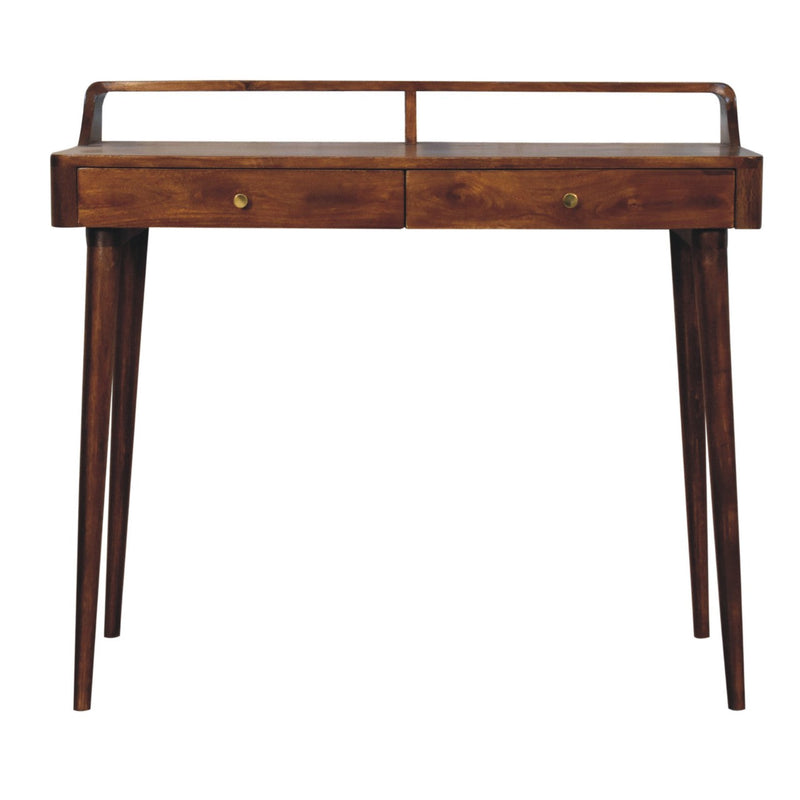 Elevated Chestnut Console Table, 2-Drawers, Nordic Legs, photo 2 of 10