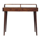 Elevated Chestnut Console Table, 2-Drawers, Nordic Legs