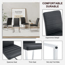 A set of 4 dining chairs, black dining chair set, PU material high backrest seats and sturdy leg chairs, suitable for restaurants, kitchens, and living rooms