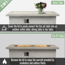 60" Propane Gas Fire Pit Table