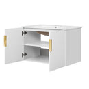 Bathroom Vanity With Sink, Rectangular Storage Cabinet With 2 Soft Closing Doors by Unique Piece Furniture