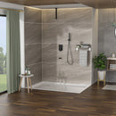 Modern Shower System With Waterfall Tub Spout, 12" Ceiling Mount Square Shower