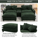 Sectional Sofa Upholstered Sofa With Two Removable Ottoman, Two USB Ports, Two Cup Holders And Large Storage Box For Living Room