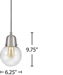 Plug-In Hanging LED Pendant Brushed Nickel Finish