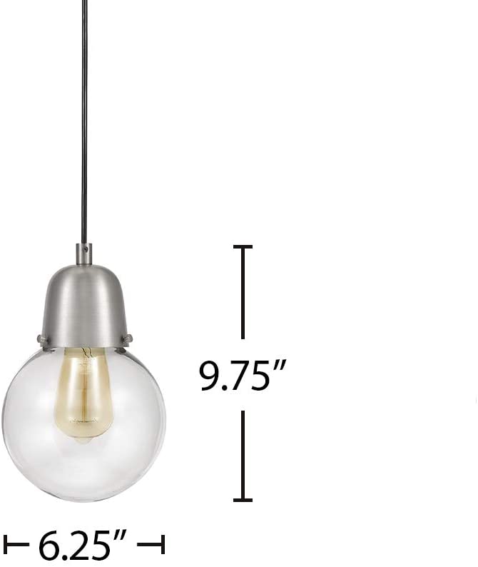 Plug-In Hanging LED Pendant Brushed Nickel Finish