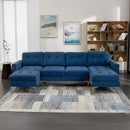 Modern L - Shape Convertible Sectional Sofa With Movable Ottoman by Unique Piece Furniture