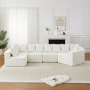 151.6-Inch Extra-Large L-Shaped Chenille Sectional Sofa