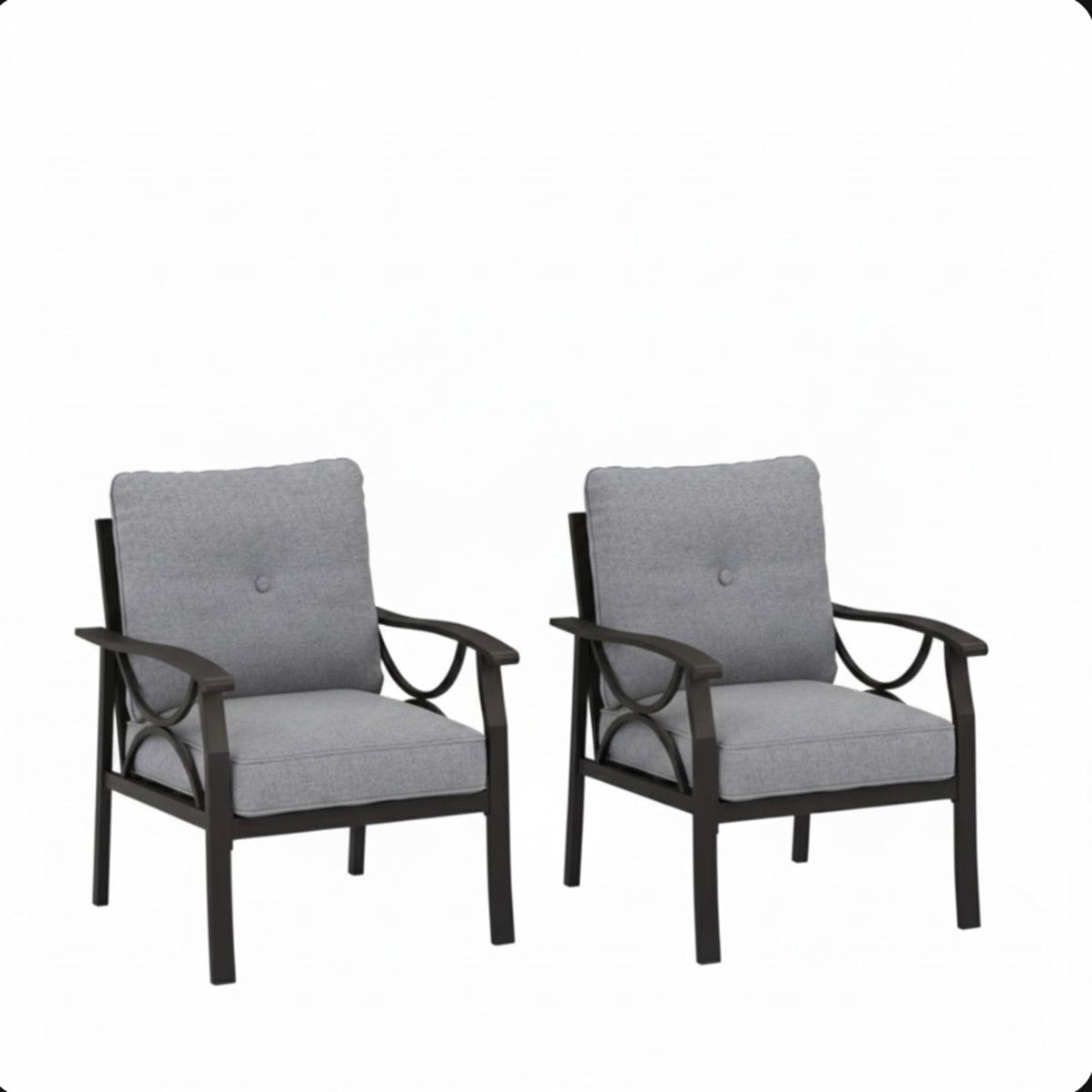 All-Weather Armchairs With Cushions, Modern Sculptural Design (Set of 2), photo 8 of 22