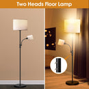67.32In Mother Daughter Floor Lamp with Linen Shade 3200K Brightness 360¡ Adjustable Reading Light Modern Decoration Standing Lamp for Living Room Bed