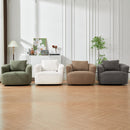 360° Swivel Barrel Sofa Chair With Throw Pillow, Upholstered Accent Chair by HouseOfZazla