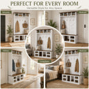 Farmhouse Hall Tree with Bench and Shoe Storage