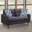 Gavito - Retro Tufted Loveseat With Track Arm - Gray by HouseOfZazla