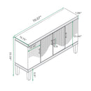 4 Door Cabinet, Large Storage For Living Room - Blue