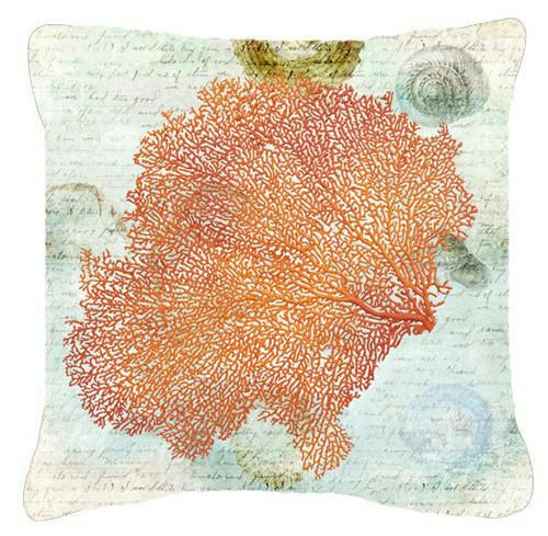 Coral Pink   Canvas Fabric Decorative Pillow