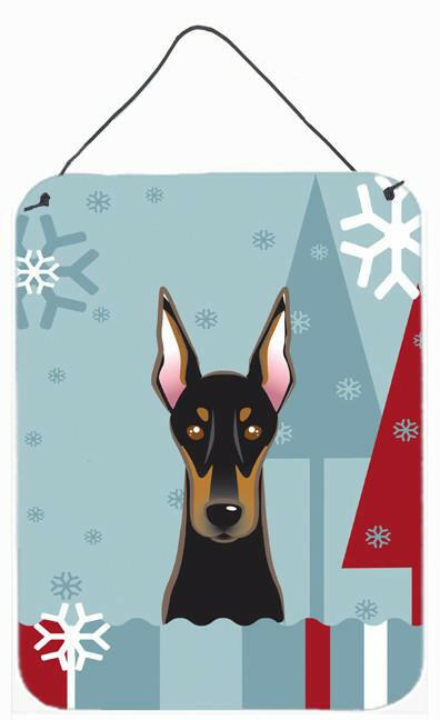 Winter Holiday Doberman Wall or Door Hanging Prints BB1741DS1216