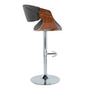 Curvo - Mid Century Modern Adjustable Barstool With Swivel With Rounded T Footrest (Set of 2) by HouseOfZazla