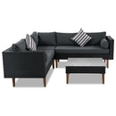 4-Piece Outdoor Wicker Sofa Set with Colorful Pillows