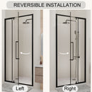 Semi Frameless Pivot Hinged Shower Door, Reversible Design by HouseOfZazla