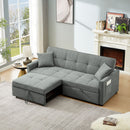 3 In 1 Convertible Sleeper Sofa Bed, Reclining Backrest, Pillows, Pockets by HouseOfZazla