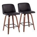 Toriano - Mid Century Modern Fixed Height Counter Stool & Square Footrest (Set of 2) by Unique Piece Furniture